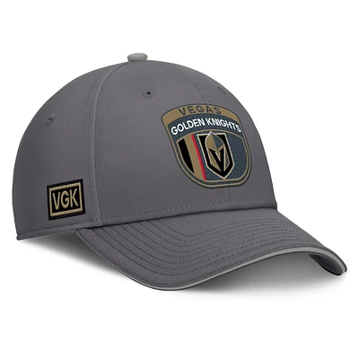 Casquette Fanatics pour homme grise Vegas Golden Knights Home Ice Flex