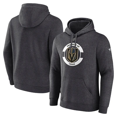 Sweat à capuche en polaire secondaire Authentic Pro Core Heather Charcoal Vegas Golden Knights pour hommes Fanatics