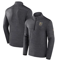 Men's Fanatics  Heather Charcoal Vegas Golden Knights Authentic Pro Lightweight Quarter-Zip Pullover