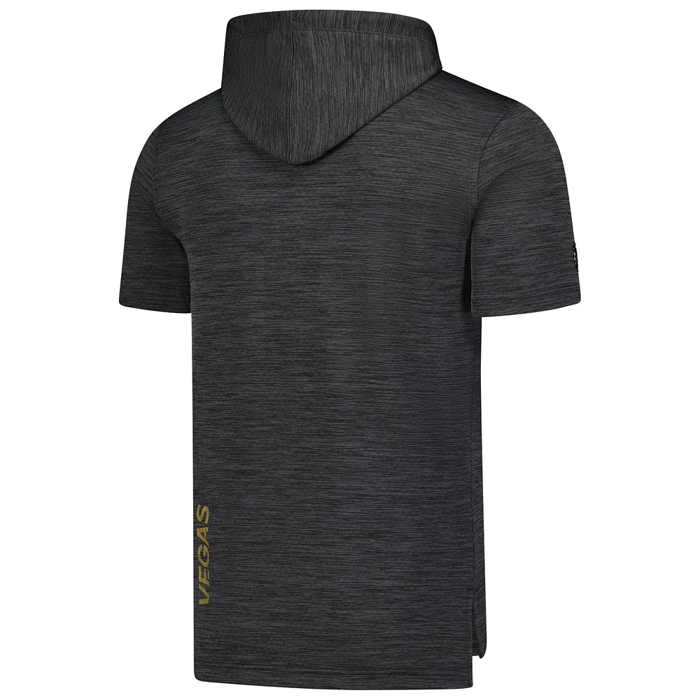 Men's Fanatics  Heather Charcoal Vegas Golden Knights Authentic Pro Short Sleeve Pullover Hoodie