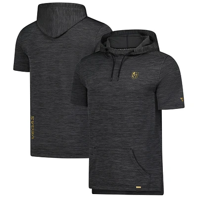 Men's Fanatics  Heather Charcoal Vegas Golden Knights Authentic Pro Short Sleeve Pullover Hoodie
