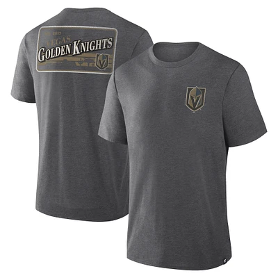 T-shirt tri-blend Fanatics Heather Charcoal Vegas Golden Knights pour homme