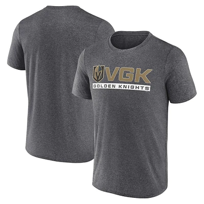 T-shirt Playmaker Fanatics Heather Charcoal Vegas Golden Knights pour hommes