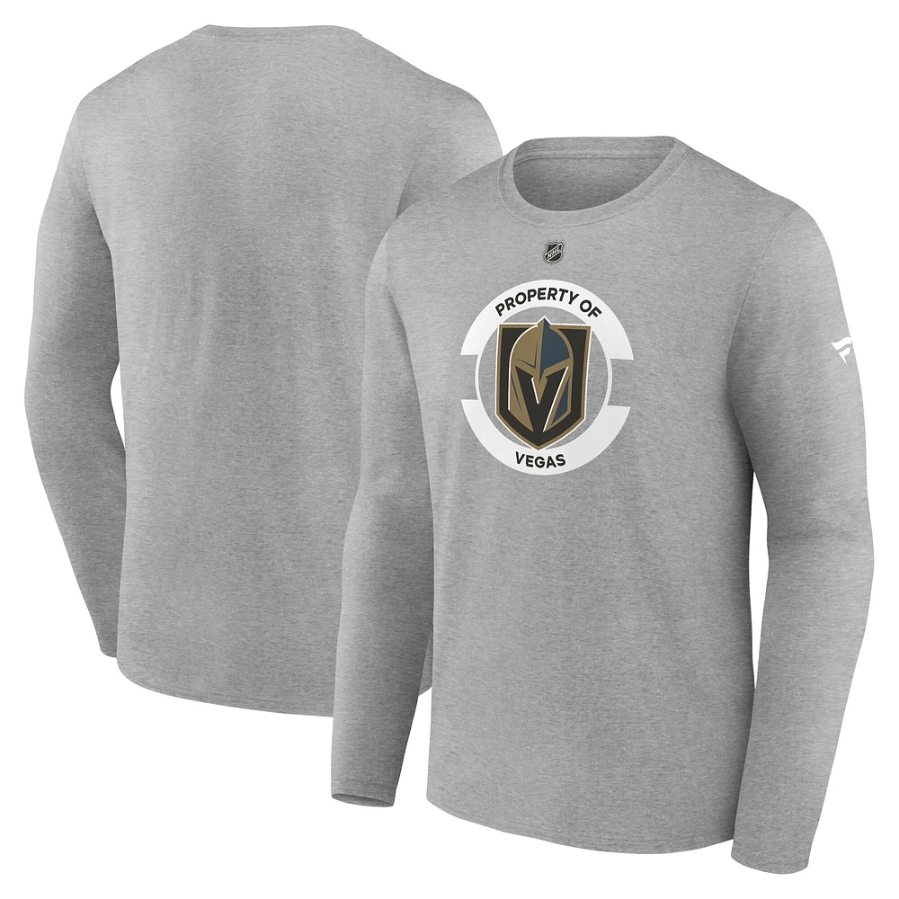 T-shirt à manches longues secondaire authentique Pro Core de Vegas Golden Knights Fanatics Heather Gray pour hommes