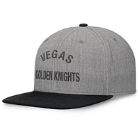 Men's Fanatics Heather Gray Vegas Golden Knights Elements Flat Brim Leather Strapback Hat