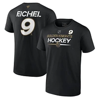 Fanatics pour hommes Jack Eichel Black Vegas Golden Knights Authentic Pro Prime Nom et numéro T-shirt