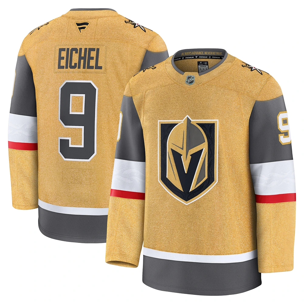 Maillot à domicile Premium Vegas Golden Knights Jack Eichel Gold Fanatics pour hommes