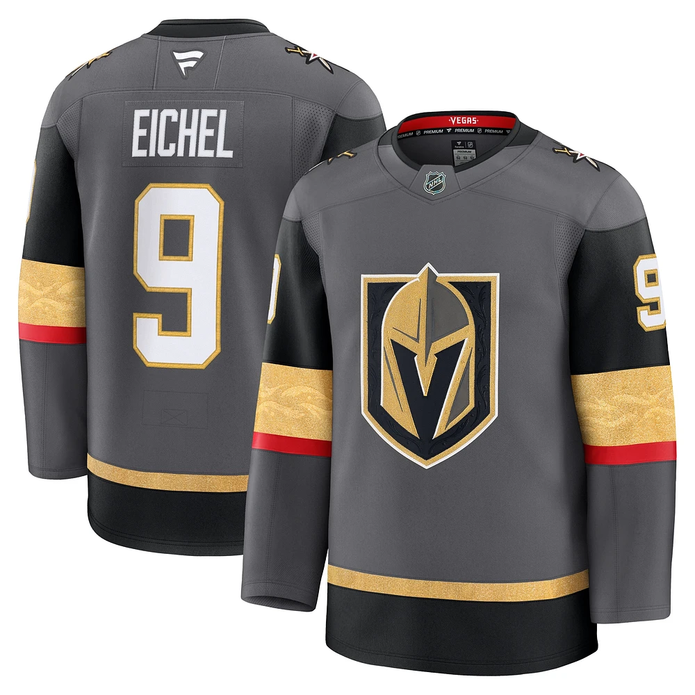 Maillot de remplacement Premium pour hommes Fanatics Jack Eichel Grey Vegas Golden Knights