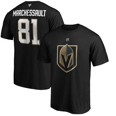 Fanatics pour hommes Jonathan Marchessault Black Vegas Golden Knights Authentic Stack Name & Number Team T-shirt