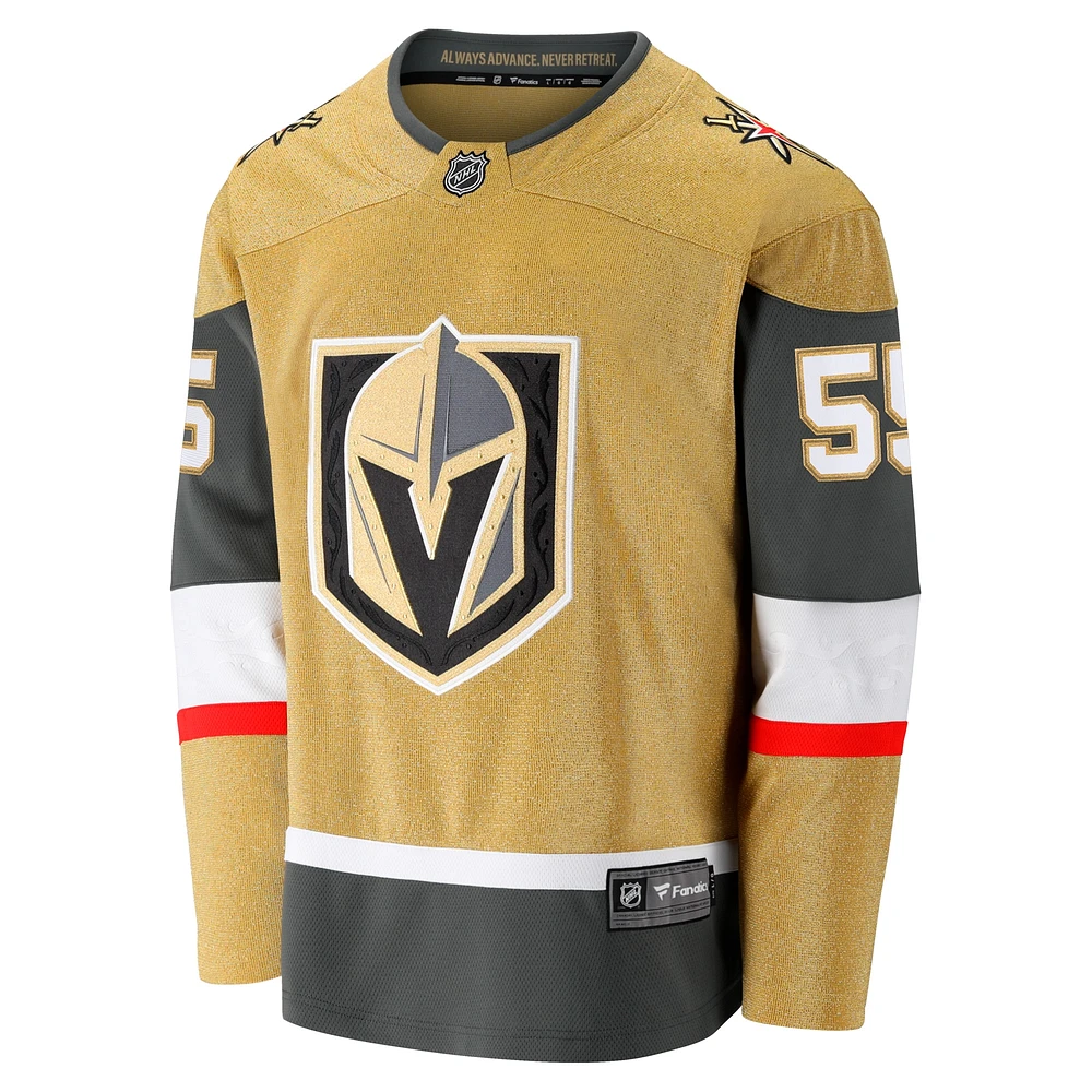 Maillot d'échappée à domicile Fanatics Keegan Kolesar Gold Vegas Golden Knights pour hommes