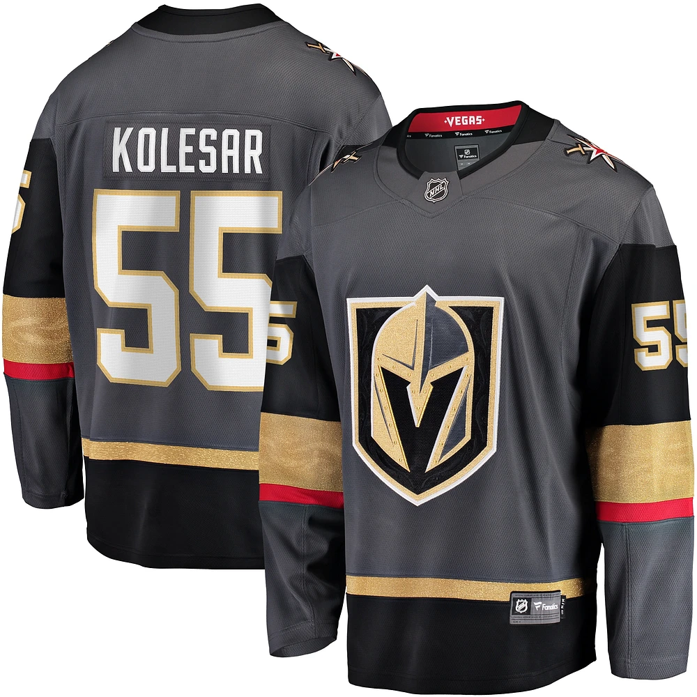 Fanatics Keegan Kolesar pour hommes, maillot de joueur alternatif des Golden Knights Vegas, gris