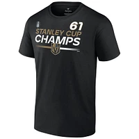 Fanatics pour hommes Mark Stone Black Vegas Golden Knights 2023 Champions de la Coupe Stanley Authentique Pro Nom et numéro T-shirt