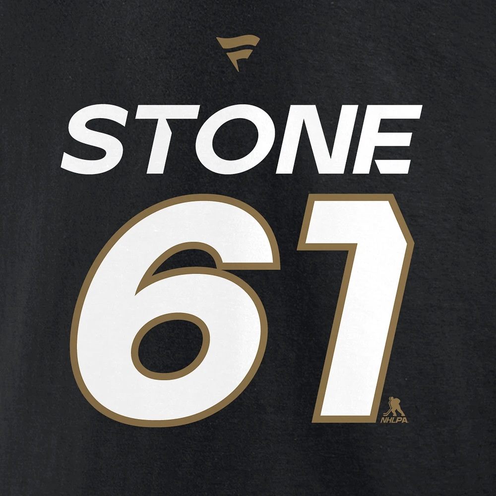 Fanatics pour hommes Mark Stone Black Vegas Golden Knights 2023 Champions de la Coupe Stanley Authentique Pro Nom et numéro T-shirt