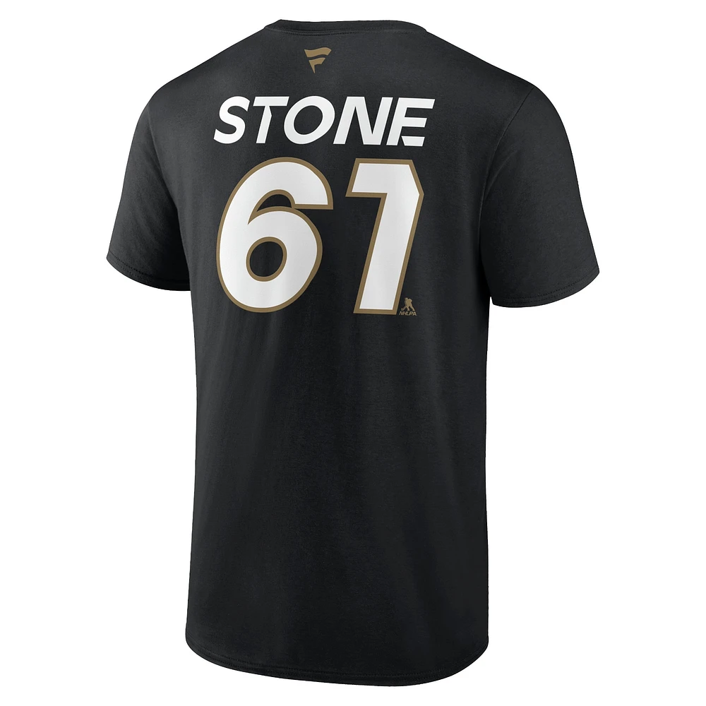 T-shirt avec nom et numéro Fanatics Mark Stone pour hommes, noir Vegas Golden Knights Authentic Pro Prime