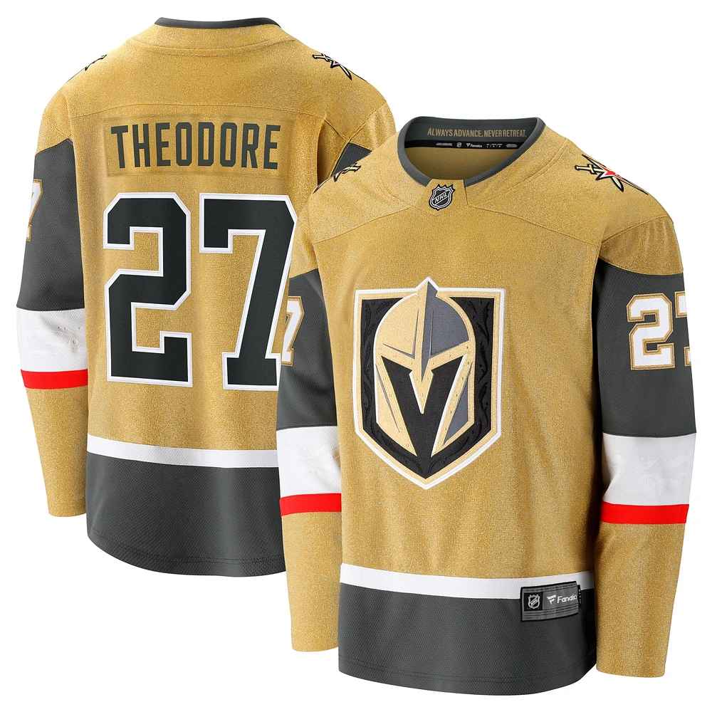 Maillot d'évasion à domicile Fanatics Shea Theodore Gold Vegas Golden Knights pour hommes