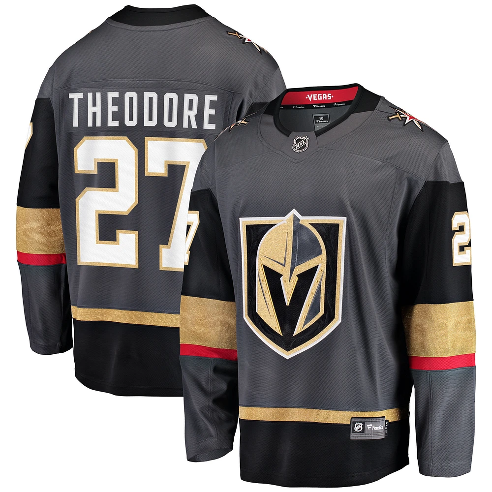 Fanatiques pour hommes de marque Shea Theodore Grey Vegas Golden Knights Breakaway - Maillot joueur