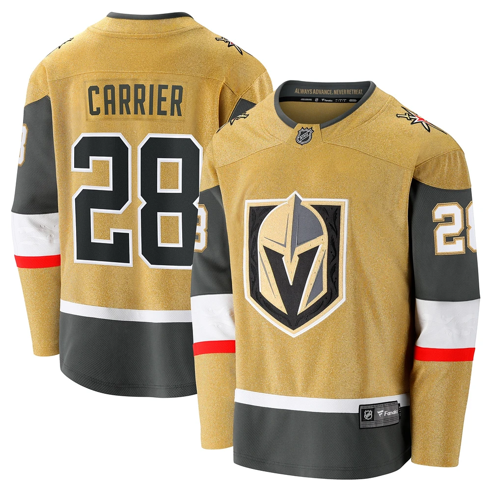 Men's Fanatics William Carrier Gold Vegas Golden Knights Home Breakaway Jersey