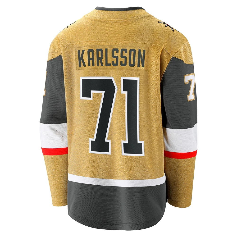 Maillot d'évasion à domicile Fanatics William Karlsson Gold Vegas Golden Knights pour hommes