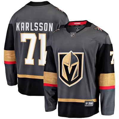 Maillot Breakaway alternatif des Golden Knights de Vegas Fanatics William Karlsson gris pour hommes