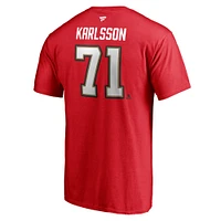 Men's Fanatics William Karlsson Red Vegas Golden Knights Reverse Retro Logo Authentic Stack Name & Number T-Shirt