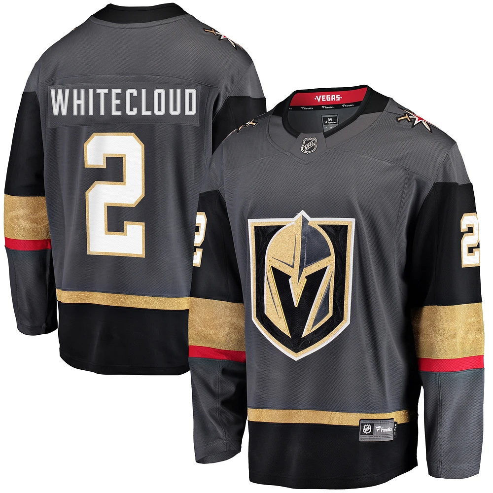 Fanatiques pour hommes de marque Zach Whitecloud Gray Vegas Golden Knights Breakaway - Maillot joueur