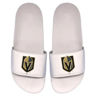 Vegas Golden Knights ISlide Primary Logo Motto Slide Sandals - White