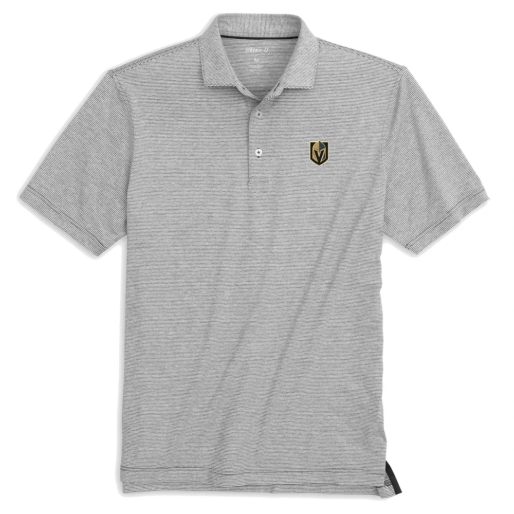 Men's johnnie-O Charcoal Vegas Golden Knights Lyndon Striped Jersey Polo