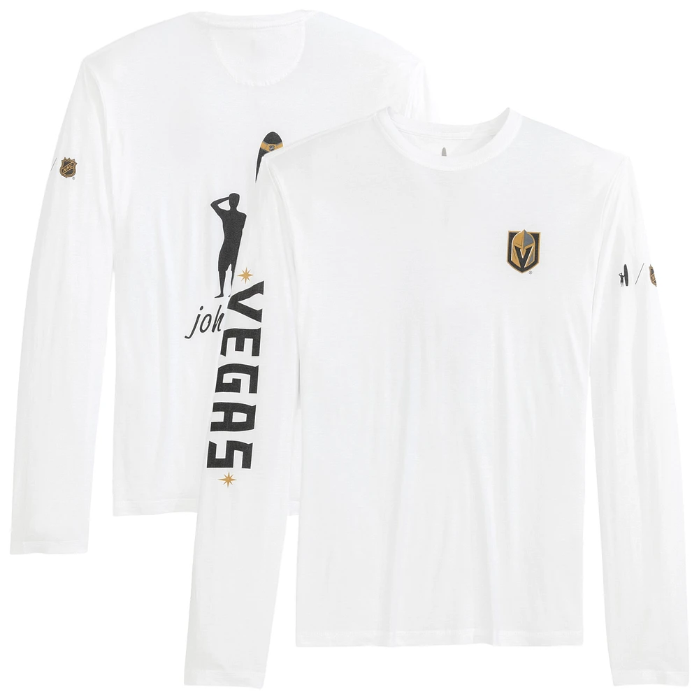 T-shirt à manches longues Adam des Golden Knights de Vegas blanc Johnnie-O pour homme