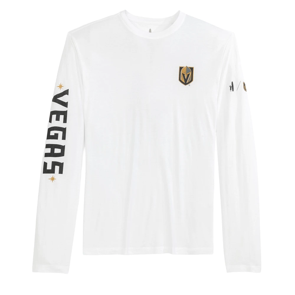 T-shirt à manches longues Adam des Golden Knights de Vegas blanc Johnnie-O pour homme