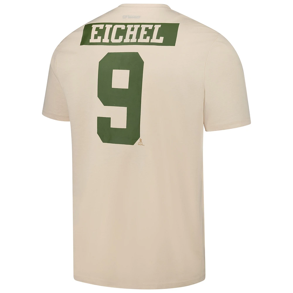 Men's Levelwear Jack Eichel Khaki Vegas Golden Knights 2024 NHL Military Appreciation Richmond Delta Player Name & Number T-Shirt