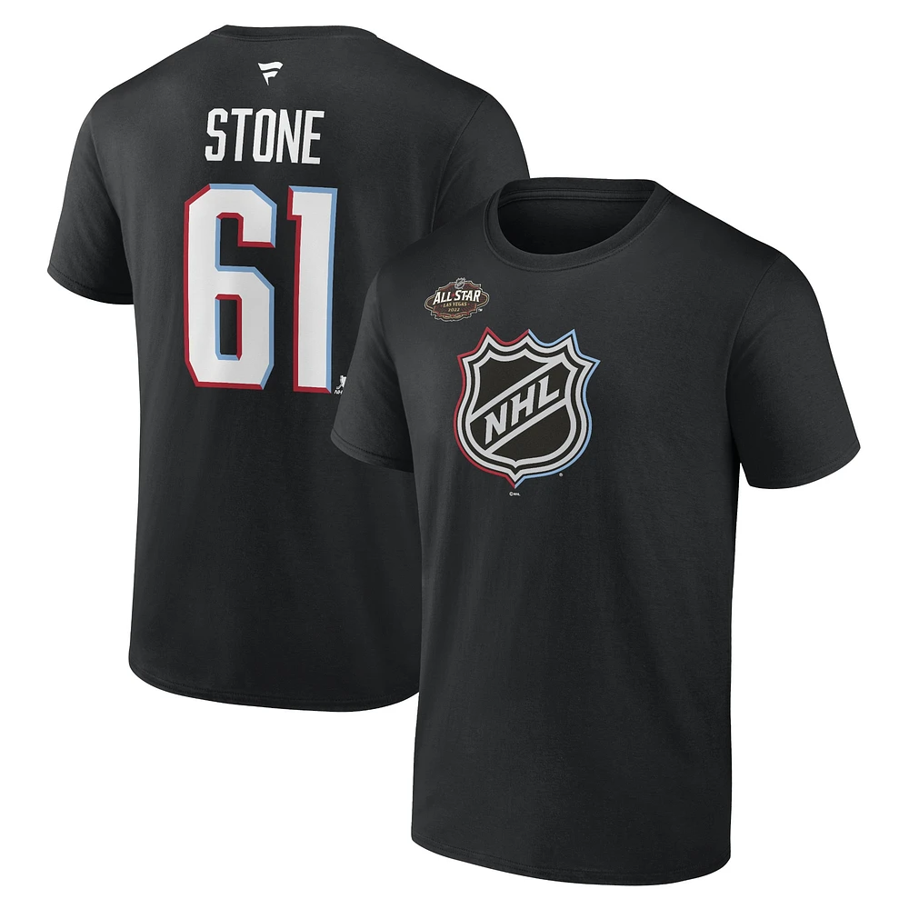 T-shirt noir pour homme avec nom et numéro du match des étoiles de la LNH 2022 Golden Knights Vegas Mark Stone