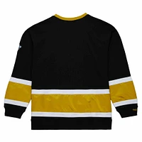 Men's Mitchell & Ness Black/Gold Vegas Golden Knights 2024 NHL Winter Classic Satin Insert Fleece Pullover Sweatshirt