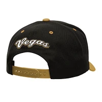 Men's Mitchell & Ness Black/Gold Vegas Golden Knights Backside Script Two-Tone Pro Crown Adjustable Hat