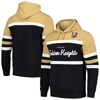 Men's Mitchell & Ness Black/Gold Vegas Golden Knights Head Coach Pullover Hoodie