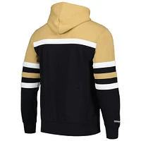 Men's Mitchell & Ness Black/Gold Vegas Golden Knights Head Coach Pullover Hoodie