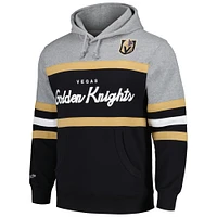 Men's Mitchell & Ness Black/Gray Vegas Golden Knights Head Coach Pullover Hoodie