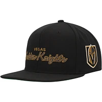 Casquette Snapback Mitchell & Ness Black Vegas Golden Knights Core Team Script 2.0 pour hommes