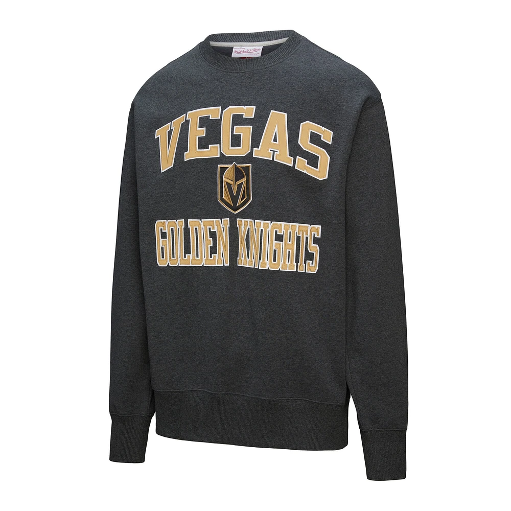 Men's Mitchell & Ness Black Vegas Golden Knights Playoff Win Fleece Pullover Sweatshirt