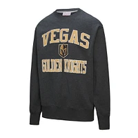 Men's Mitchell & Ness Black Vegas Golden Knights Playoff Win Fleece Pullover Sweatshirt