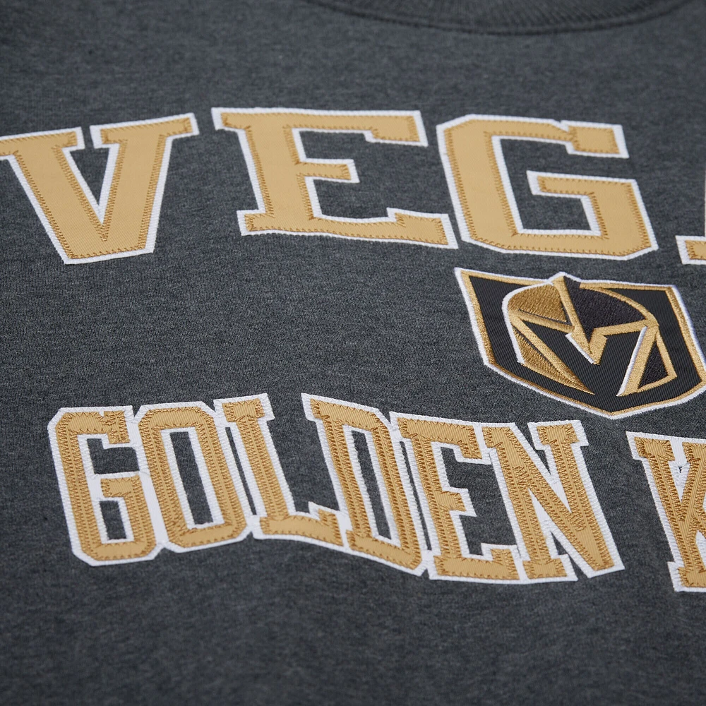 Men's Mitchell & Ness Black Vegas Golden Knights Playoff Win Fleece Pullover Sweatshirt