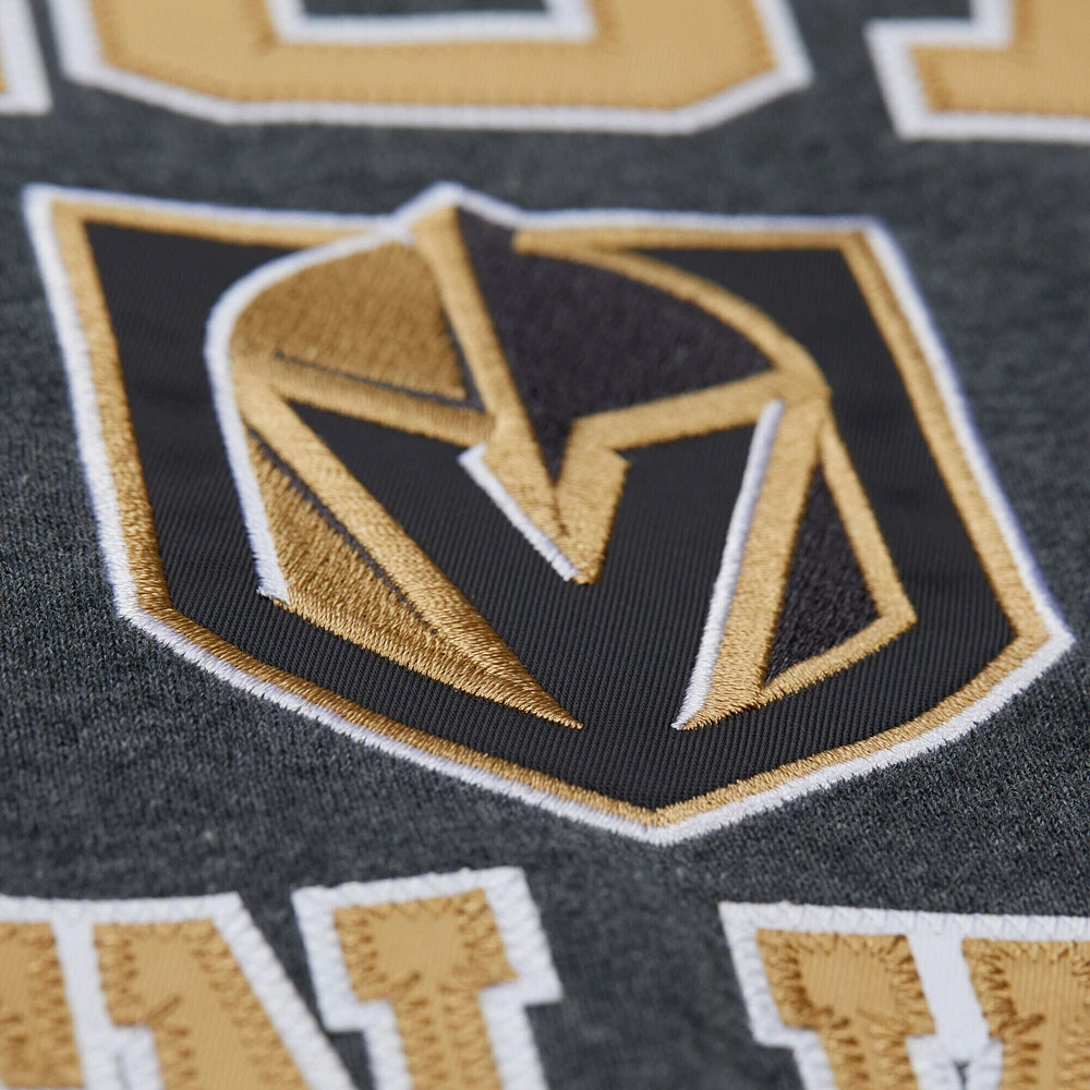 Men's Mitchell & Ness Black Vegas Golden Knights Playoff Win Fleece Pullover Sweatshirt