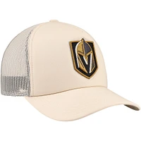 Casquette réglable de camionneur avant en mousse crème Vegas Golden Knights Mitchell & Ness pour hommes