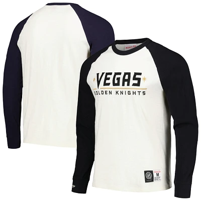 Mitchell & Ness Cream Vegas Golden Knights Legendary Slub Vintage Raglan T-shirt à manches longues