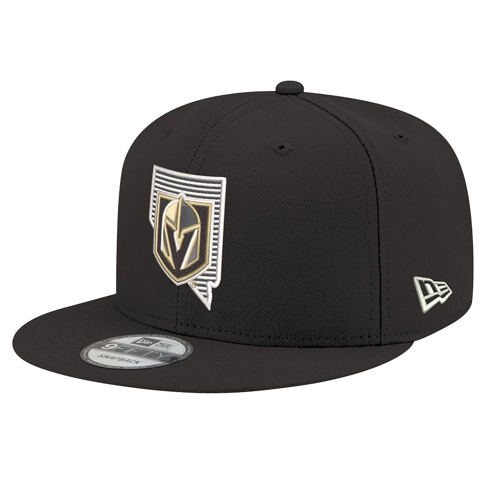 Men's New Era Black Vegas Golden Knights State Pride 9FIFTY Snapback Hat