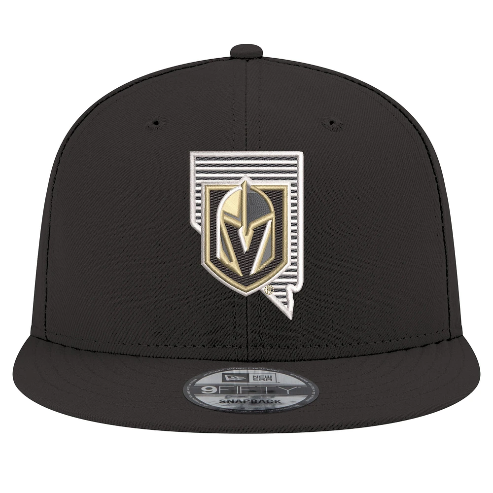 Men's New Era Black Vegas Golden Knights State Pride 9FIFTY Snapback Hat