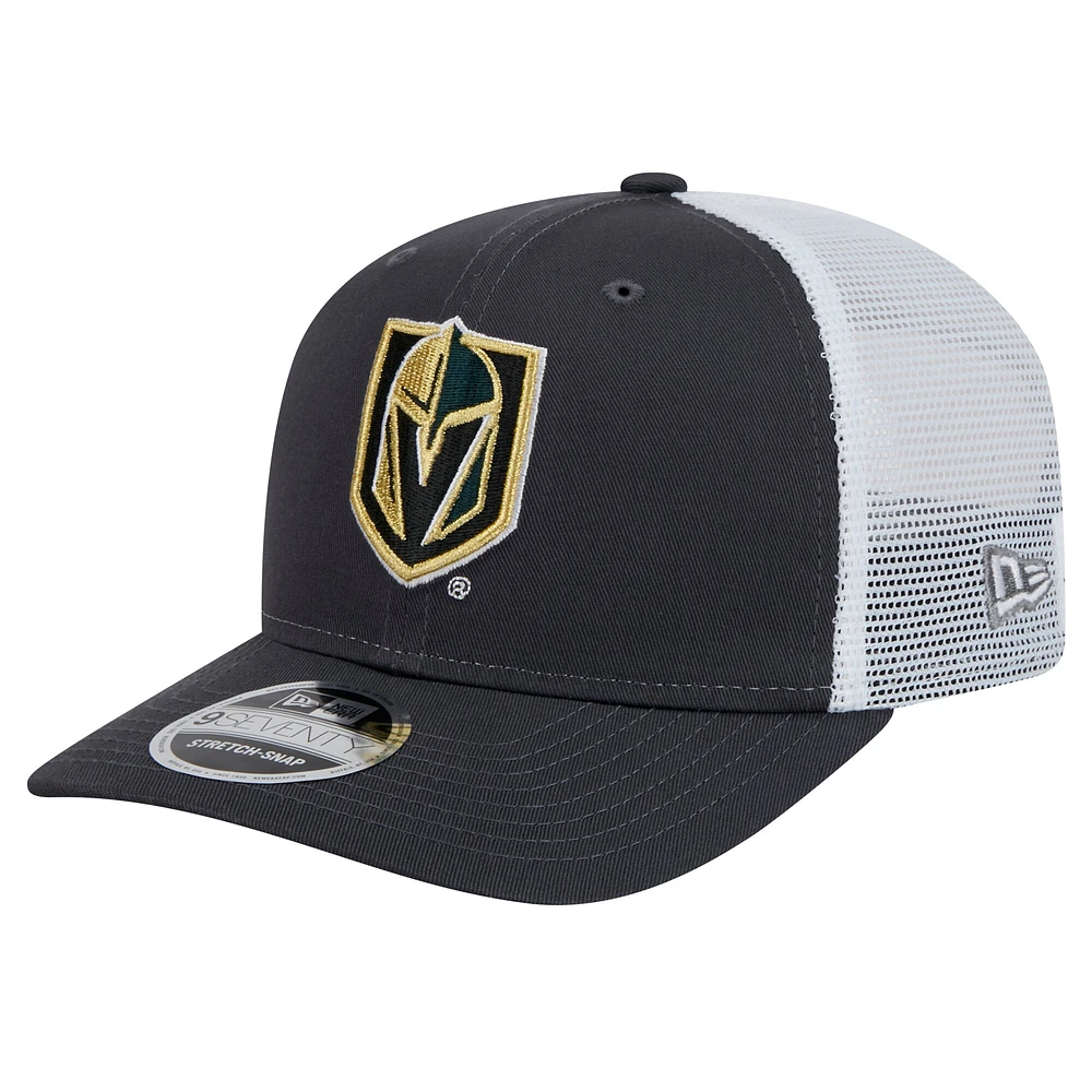 Men's New Era Charcoal Vegas Golden Knights Core Trucker 9SEVENTY Stretch-Snap Hat