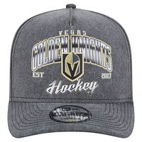 Men's New Era  Charcoal Vegas Golden Knights Throwback Washed A-Frame Pre-Curved 9FIFTY Snapback Hat