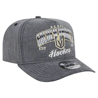 Men's New Era  Charcoal Vegas Golden Knights Throwback Washed A-Frame Pre-Curved 9FIFTY Snapback Hat