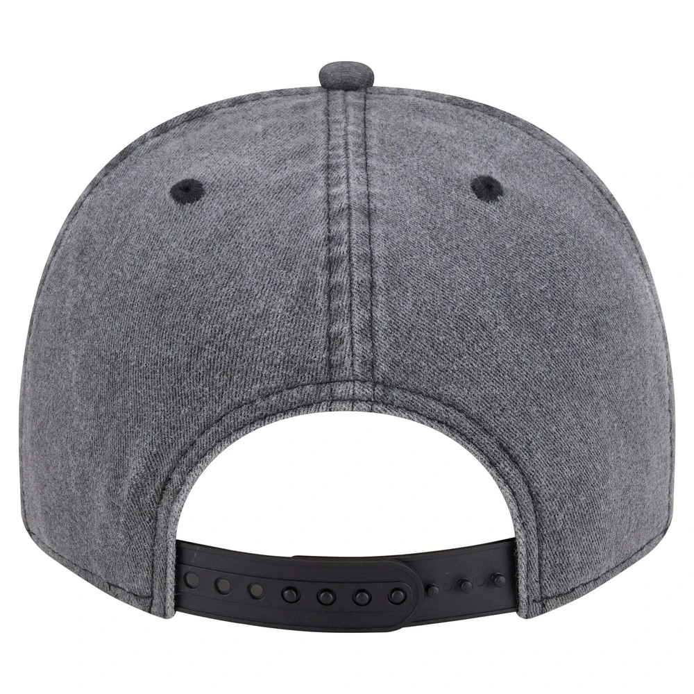 Men's New Era  Charcoal Vegas Golden Knights Throwback Washed A-Frame Pre-Curved 9FIFTY Snapback Hat