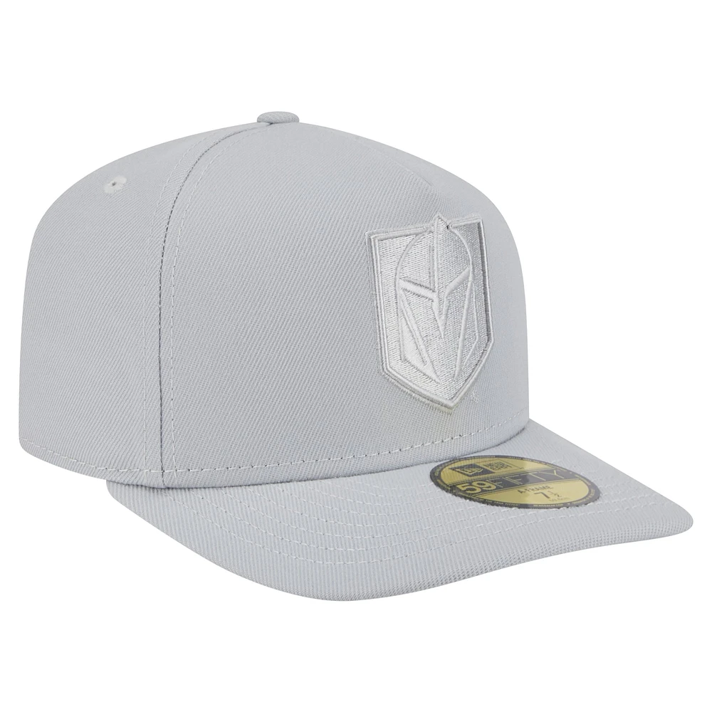 Men's New Era Gray Vegas Golden Knights Color Pack A-Frame 59FIFTY Fitted Hat